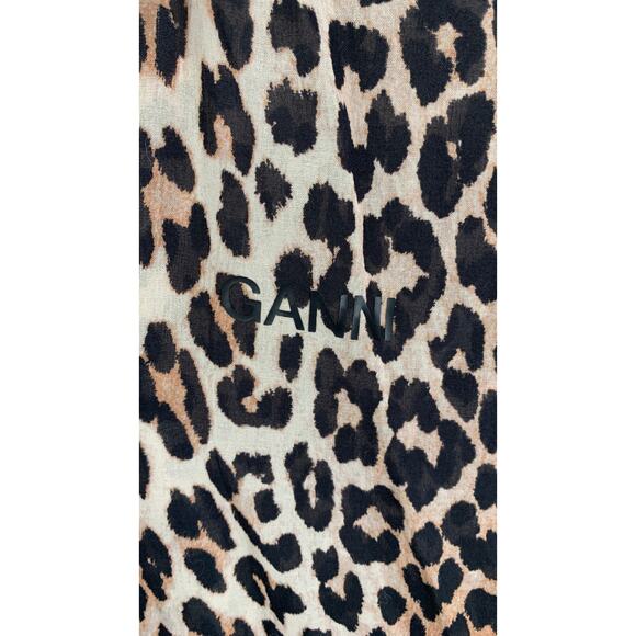 Ganni Organic Cotton Leopard Beach Kaftan Dress Womens XXS/XS Swim Cover Up New - Picture 6 of 12